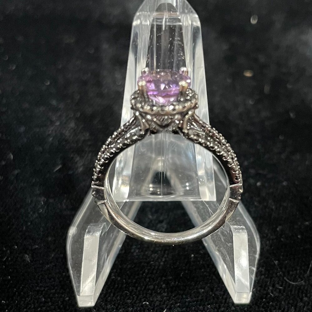Enchanted Disney Villains Ursula Amethyst and Black Diamond 14K White Gold Ring